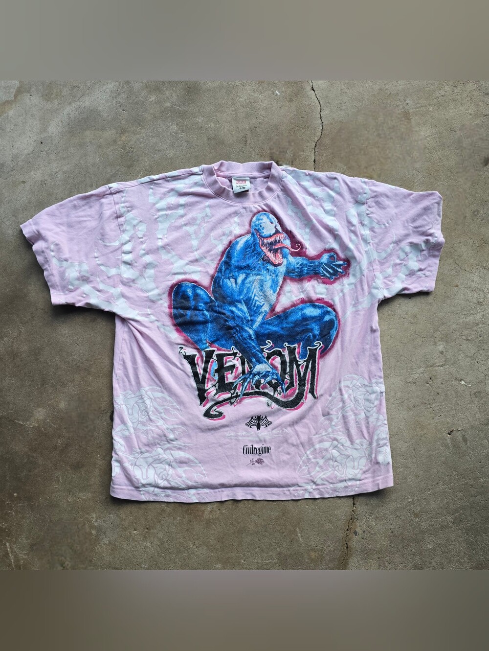 Civil Regime Venom x Marvel American Classic Oversized Tee Large Baby Pink